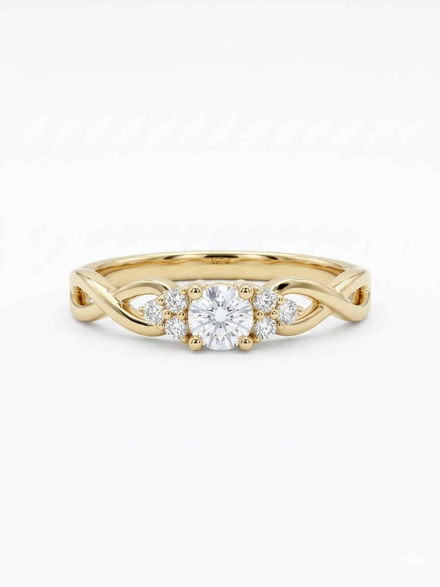 Gouden ring met zirkonia Joy &julia