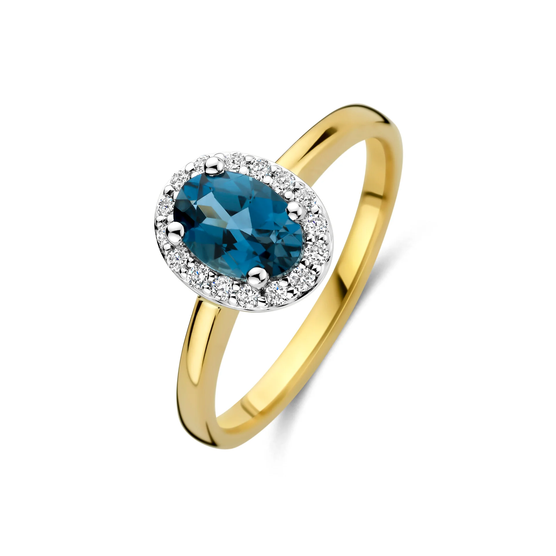 goud 14k BS gwg brill top ring