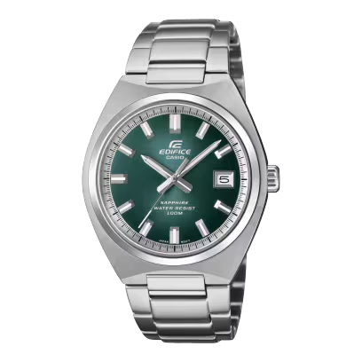 Een analoog EDIFICE motorsportuurwerk met 3 wijzers, ge&iuml;nspireerd op de klassieke sportwagen.  

De slanke, spiegelgladde lunette en ronde roestvrijstalen kast hebben een stralende haarlijn. Deze unieke combinatie, aangevuld met een tijdloos wijzerplaatontwerp met gradaties, cre&euml;ert een klassieke look met een solide uitstraling.  

Met de stevige roestvrijstalen horlogeband, het saffierglas en de 10-bar waterdichtheid ben je klaar voor alles wat er op je pad komt.  

Deze sportieve, klassieke chronograaf neemt je in een fractie van een seconde mee van informele settings naar zakelijke bijeenkomsten.