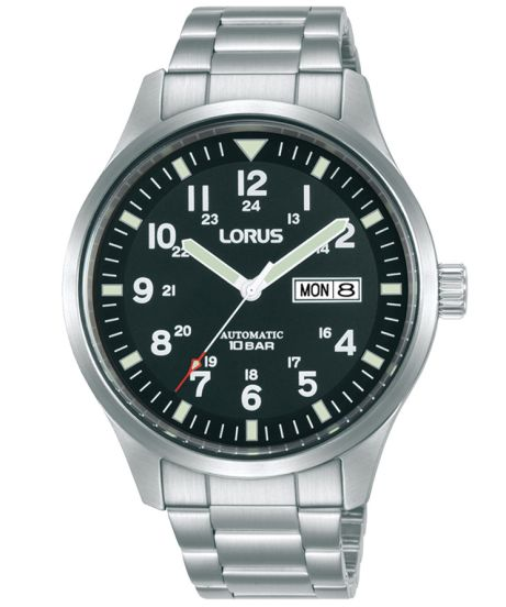 Dit is een herenhorloge van het merk Lorus. Het is een analoog horloge met automatisch uurwerk. De diameter van de kast is 42 mm en de kast is 12.5 mm dik.