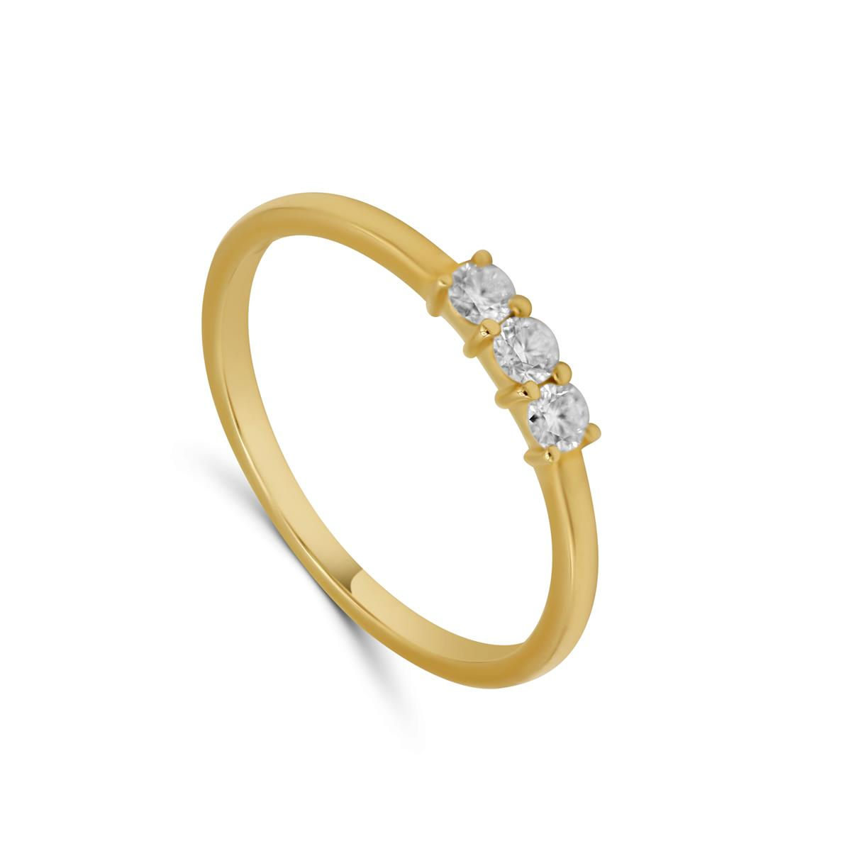 Ring in geel goud 18 k met natuurlijke diamant 0,15 ct 