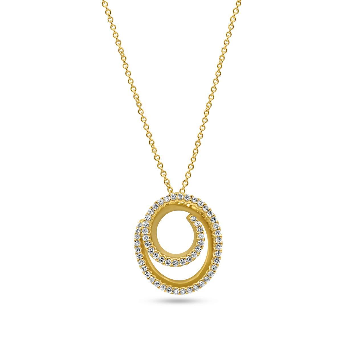 Ketting met hanger in geel goud 18 k met natuurlijke diamant 0,24 ct 