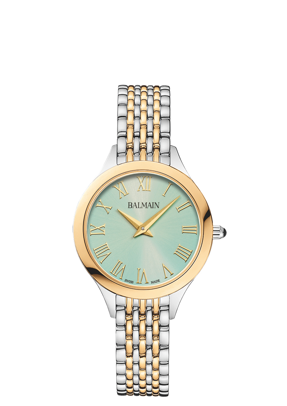 De Balmain De Balmain met groene wijzerplaat straalt verfijnde elegantie uit met een frisse, luxueuze twist. De diepe groene dial &ndash; vaak met subtiele glans of parelmoereffect &ndash; geeft het horloge een unieke en stijlvolle uitstraling. Gecombineerd met een slanke kast en Zwitsers quartz uurwerk is dit model perfect voor wie klassiek design met een modern accent zoekt.