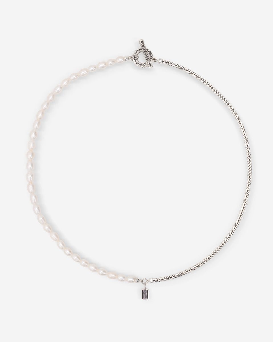 Barbara Mini Pearl Necklace Silver