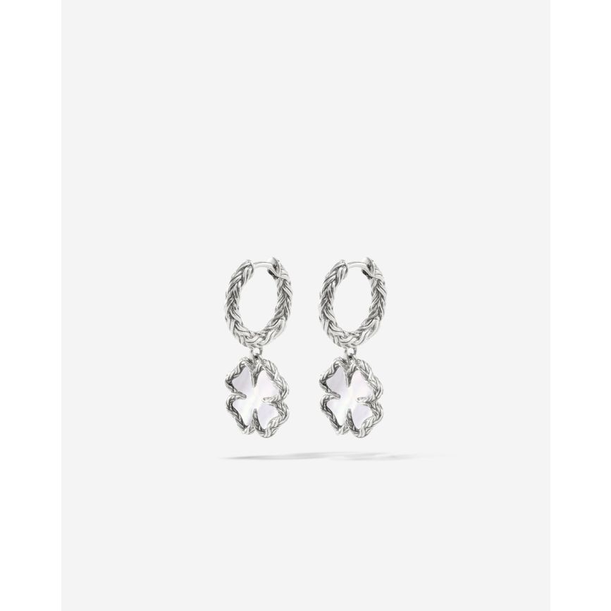 Hoops Katja Clover Mother of Pearl Set Silver