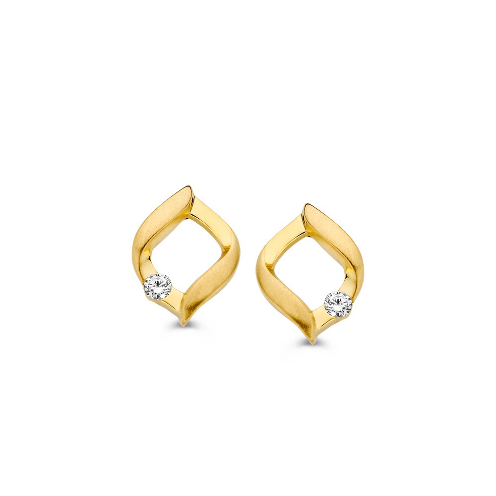 Deze gouden hanger is een verfijnd sieraad, gemaakt van goud en voorzien van een sprankelende witte zirkonia. De hanger straalt door zijn glanzende afwerking en verfijnde details. Perfect te combineren met andere gouden sieraden voor een elegante look. Ideaal voor elke gelegenheid waarbij een subtiele doch luxueuze uitstraling gewenst is.