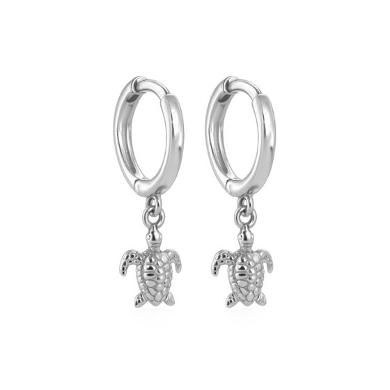 Karma Jewelry Hinged Hoops Isabel Turtle Silver