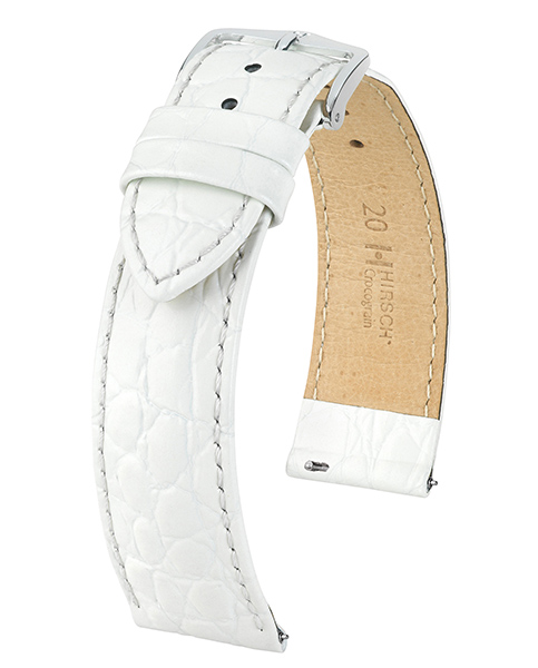 HIRSCH CROCOGRAIN L WHITE CALF 20/18MM 12322800-2-20.
De specificaties zijn als volgt:
Bandbreedte: 20