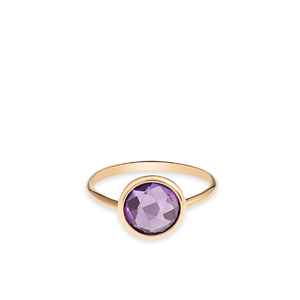 Deze Italo Bottene 14 karaat gouden amethist ring is een schitterend juweel. Draag hem solo voor een elegante uitstraling of combineer met andere ringen voor een opvallende look.
