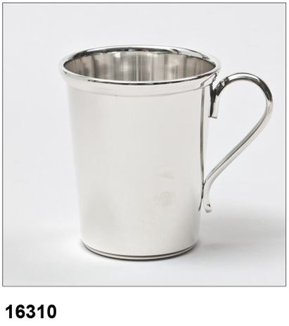 Verzilverde beker glad met oor | WG-16310
