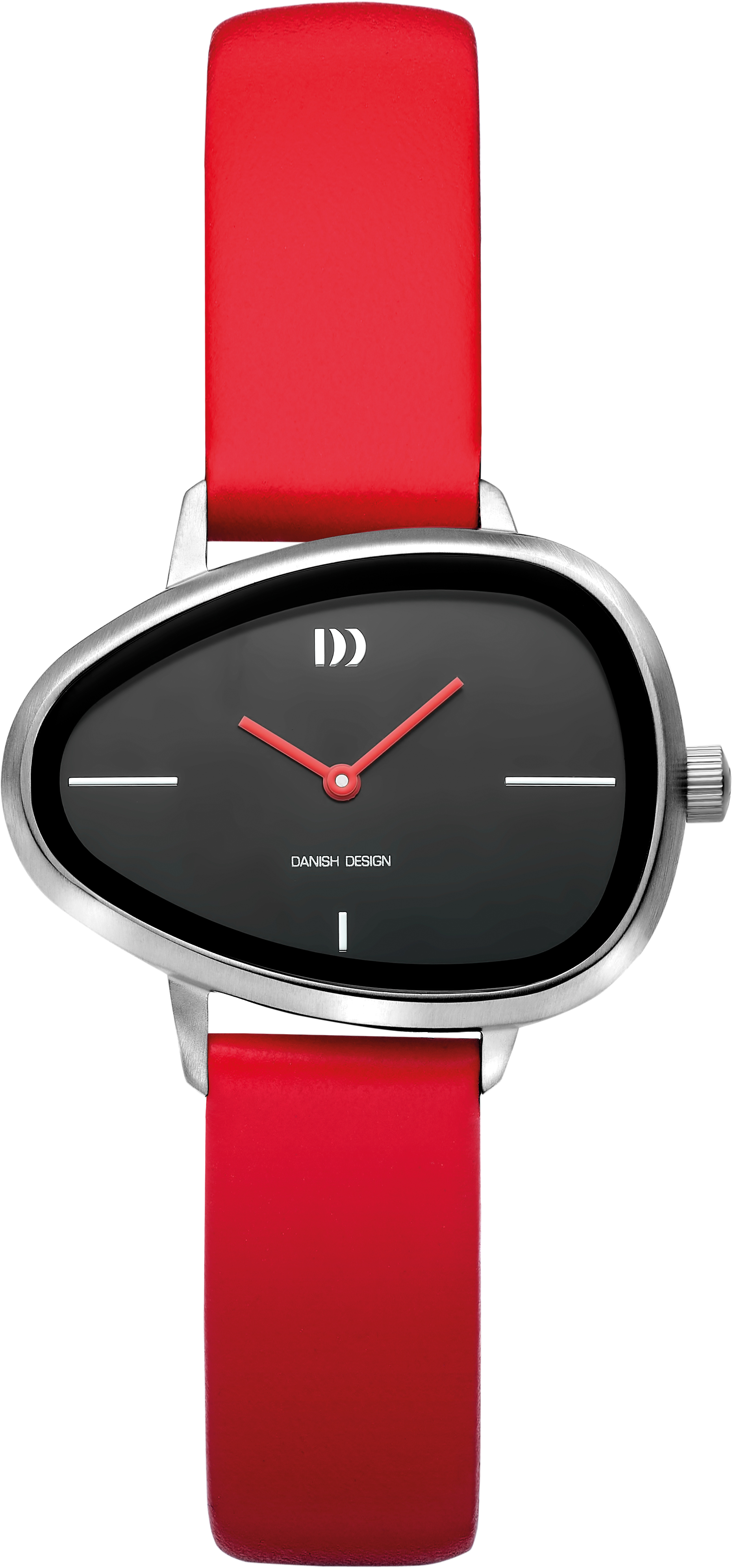  Danish Design horloge ELVSTEN RED  heeft een analoge display met zwarte wijzerplaat en zilverkleurige roestvrijstalen behuizing. Voorzien van een rode lederen band, kwartsuurwerk en mineraalglas. Waterbestendig tot niveau 3. Beste te dragen als opvallend polshorloge bij zowel formele als casual outfits.  Perfect voor elke gelegenheid.