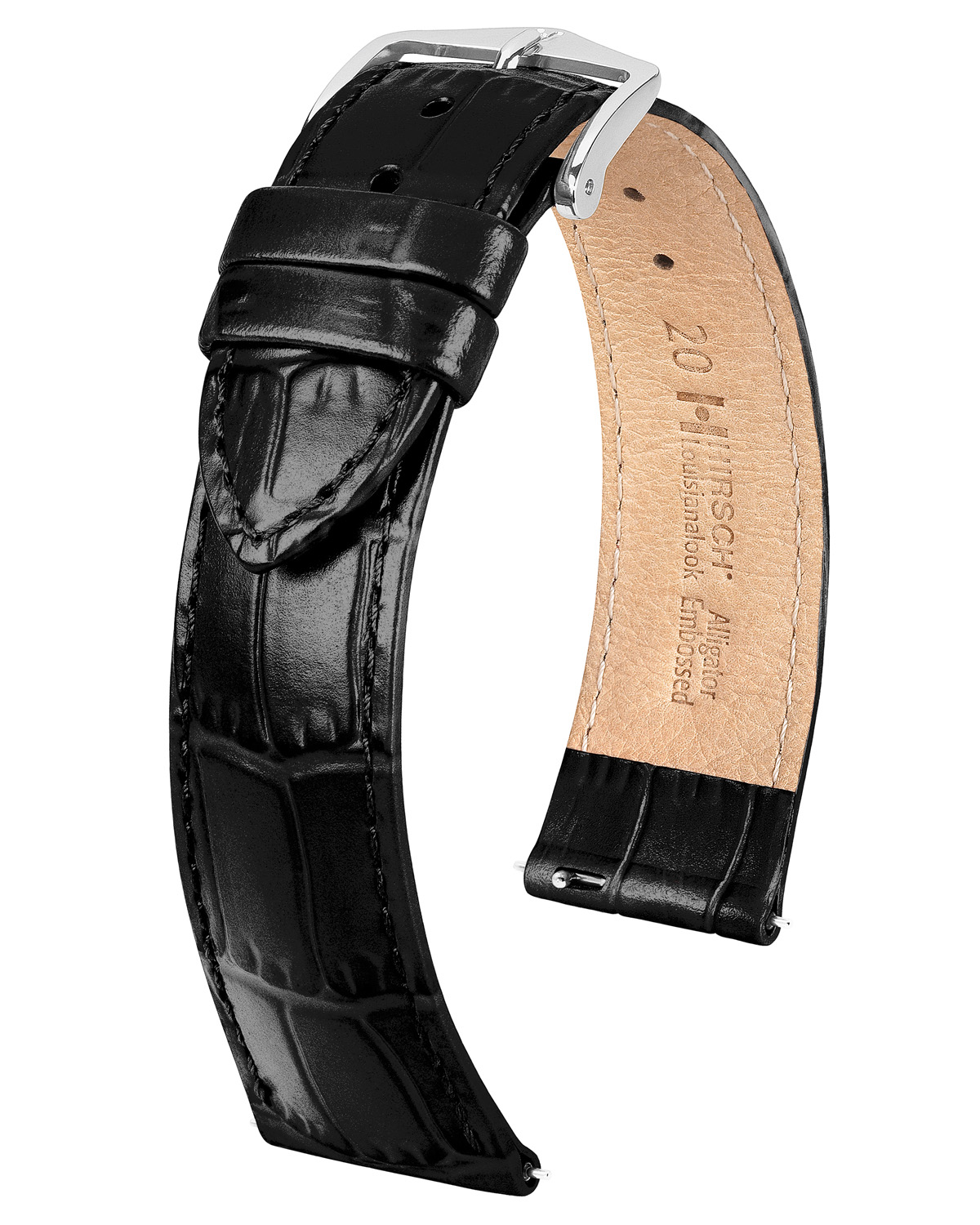 HIRSCH LOUISIANALOOK L BLACK 22/20MM 03427050-2-22.
De specificaties zijn als volgt:
Bandbreedte: 22