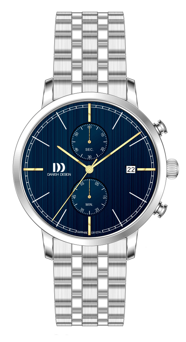 Dit is een horloge van het merk Danish Design gemaakt voor heren.
De specificaties zijn als volgt:
Kastmaat: 42 mm
Kastdikte: 10,1 mm
Bandlengte: 180
Bandbreedte: 20
Waterdichtheid: 5 ATM / 50 Meter / 165 Feet
Dit horloge heeft de volgende functies/eigenschappen:
Chronograaf
Datumaanduiding