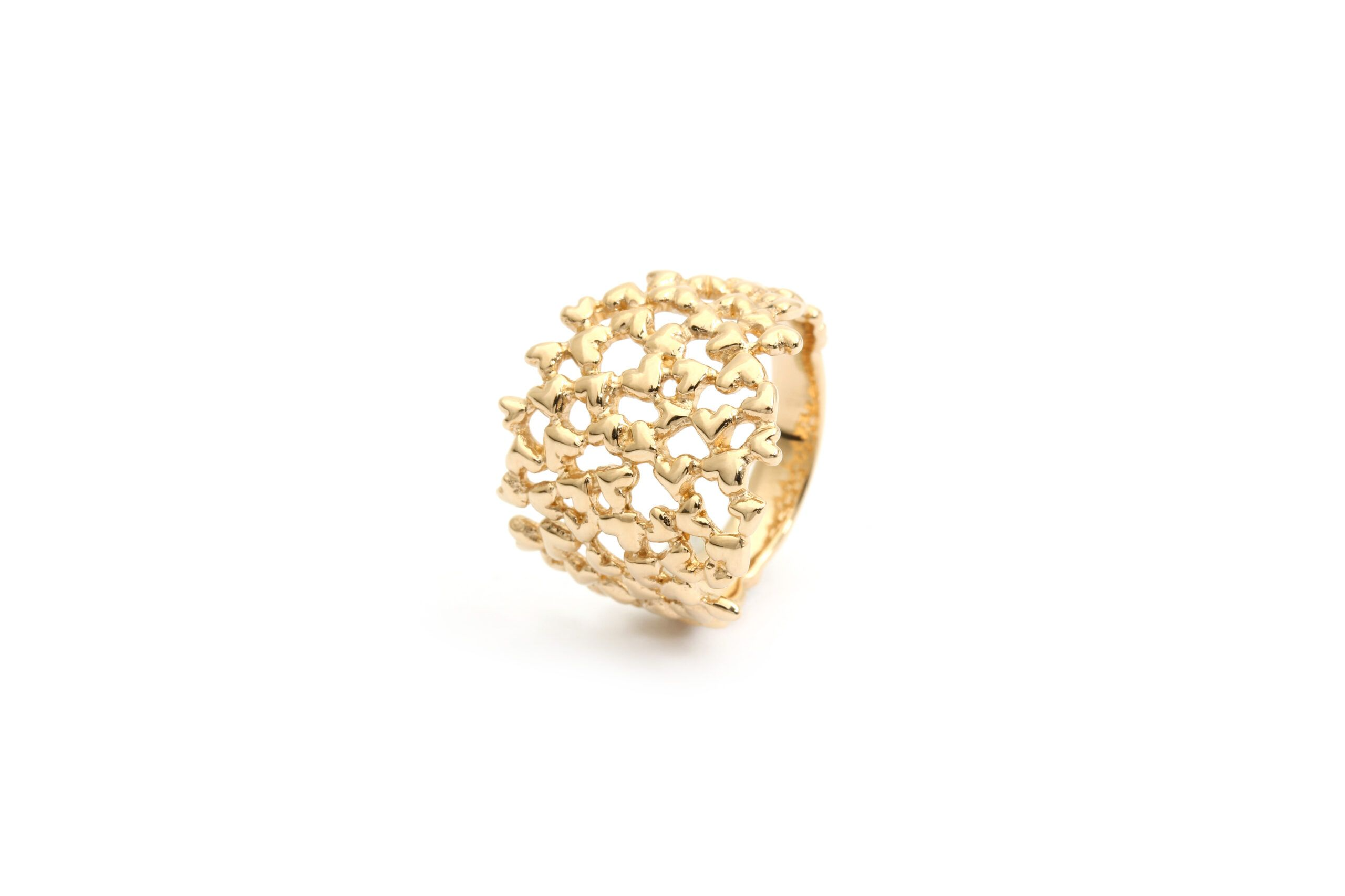 Per Borop Gouden ring hartjes 14 karaat maat 17
