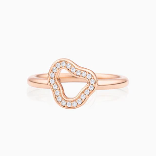 BRON Joy ring Cloud in 18 krt roser goud met 0.09ct diamant