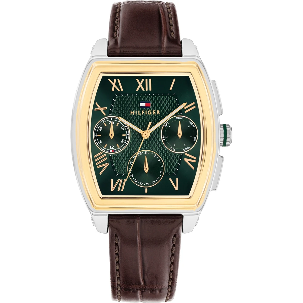 Dit Tommy Hilfiger horloge heeft een kast gemaakt van Roestvrijstaal met een diameter van 36 mm en is voorzien van een leren band. In de kast bevindt zich een Seiko Instruments Inc. kwaliteitsuurwerk en is afgewerkt met Mineraalglas.
Het horloge is 3ATM. Dit betekent dat het horloge spatwaterdicht is.. Verder wordt het horloge geleverd met 2 jaar garantie.
.