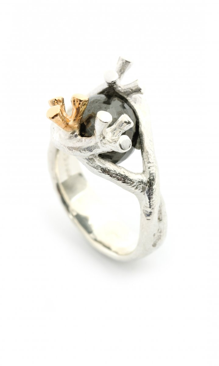 De Per Borup zilveren ring met goud, is een elegante sieraad uit de categorie ring. Deze prachtige ring combineert zilver met goud in een uniek Twigs-ontwerp. Draag het als een statementstuk op speciale gelegenheden of als dagelijkse verfijning. Perfect te combineren met zowel casual als formele outfits.