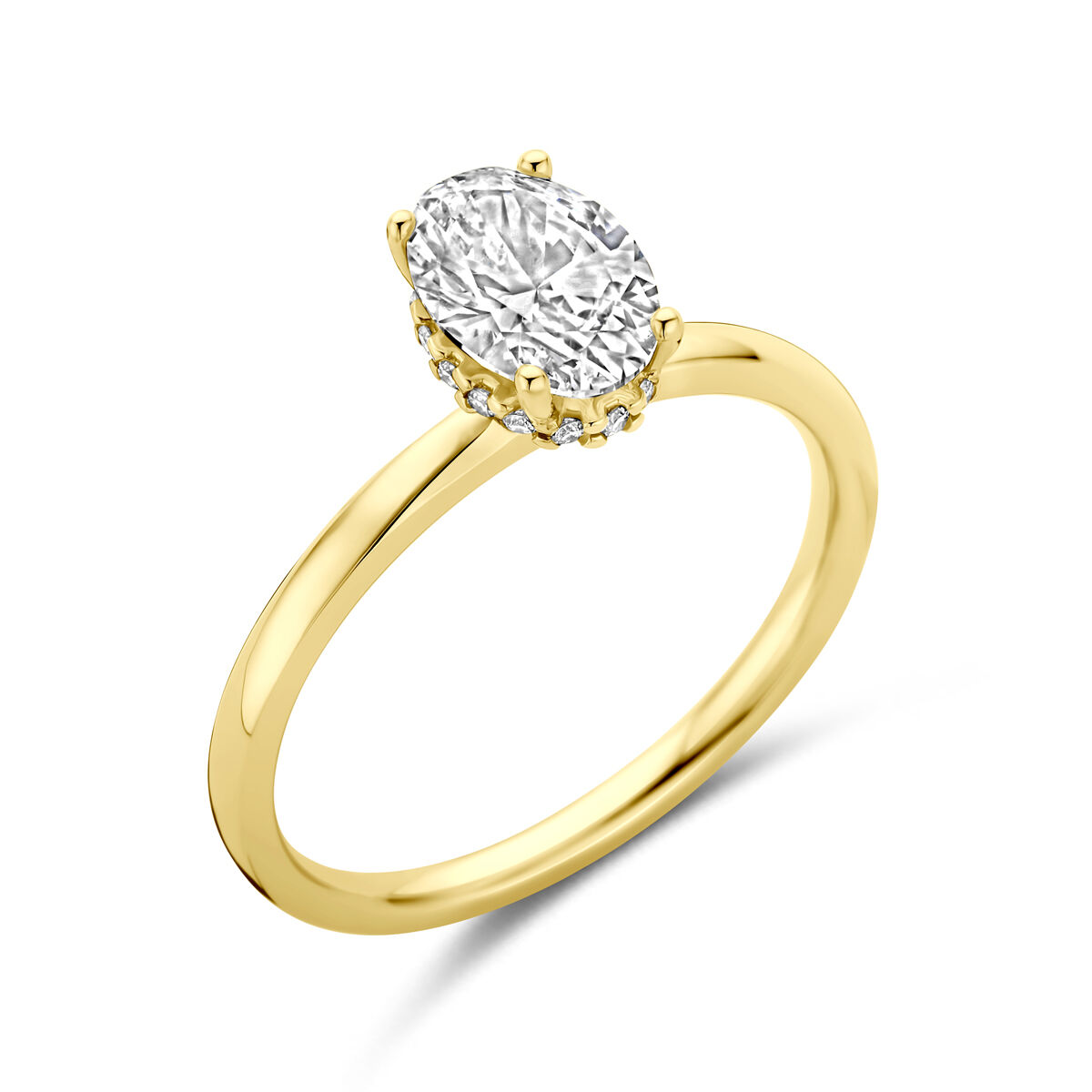 14k Geelgouden ring uitgevoerd met lab grown diamanten. De ringkop heeft een afmeting van 8x5.5x5mm. Het totale diamantgewicht is 1.07ct.
Lab grown diamanten zijn diamanten die ontstaan in een laboratorium. Onder extreem hoge druk en temperatuur wordt het natuurlijk ontstaansproces nagebootst met als eindresultaat een diamant met dezelfde chemische eigenschappen maar met een andere oorsprong.
Dit artikel wordt geleverd met certificaat van de diamant.