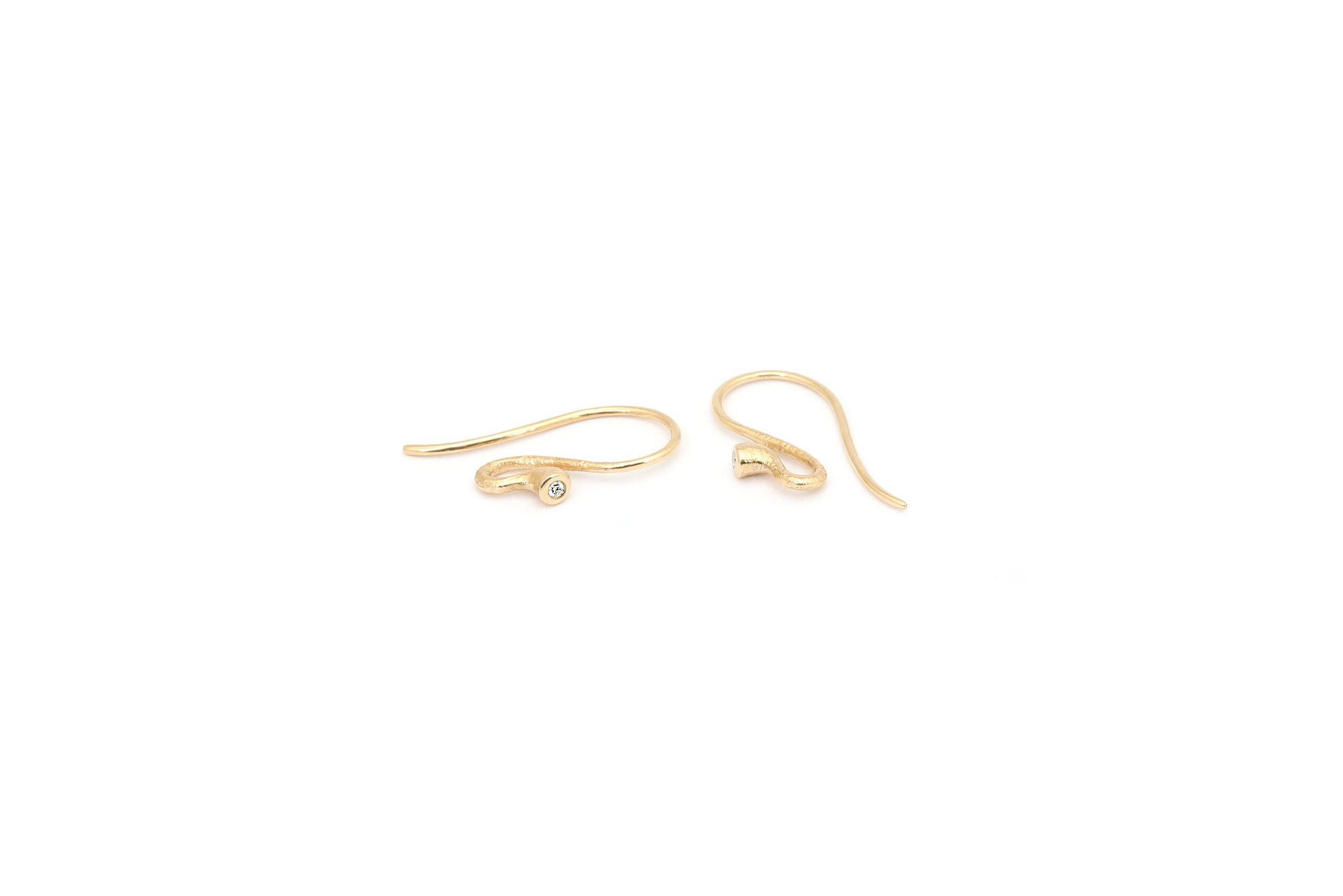Per Borup Gouden oorhaken met diamant 0.02caraat Ophelia 14 karaat 