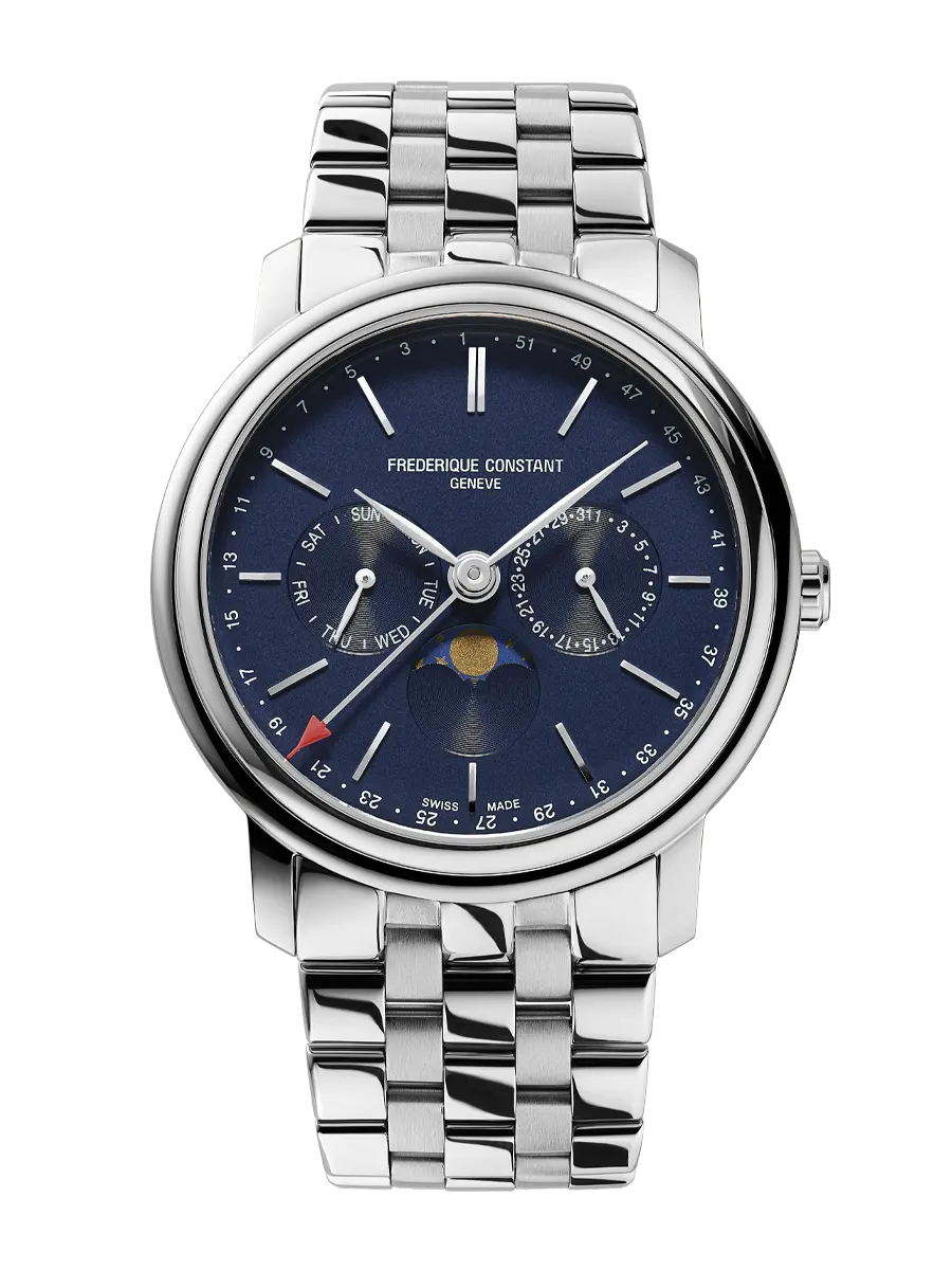 De horloges uit de Business Timer-collectie zijn voorzien van een quartz uurwerk met weergave van de dag, datum, weeknummer en maanfase. De Classics Index Business Timer is eenvoudig in te stellen en af ​​te lezen en heeft een roestvrijstalen of ros&eacute;goudkleurige kast met een diameter van 40 mm.