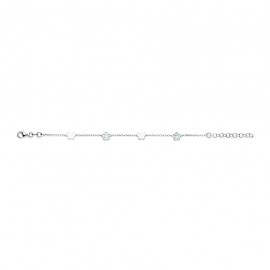Armband zilver met bloem en parelmoer