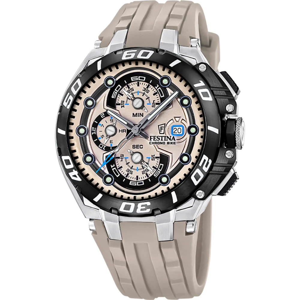 Dit Festina horloge heeft een kast gemaakt van Roestvrijstaal met een diameter van 46 mm en is voorzien van een Rubber band. In de kast bevindt zich een Miyota kwaliteitsuurwerk en is afgewerkt met Mineraalglas.
Het horloge is 20ATM. Dit betekent dat het horloge geschikt is om mee te duiken. Verder wordt het horloge geleverd met 2 jaar garantie.
.