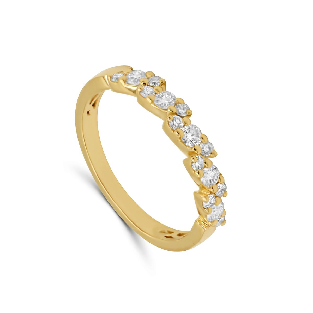 Elegante geelgouden ring met briljanten 0.35ct