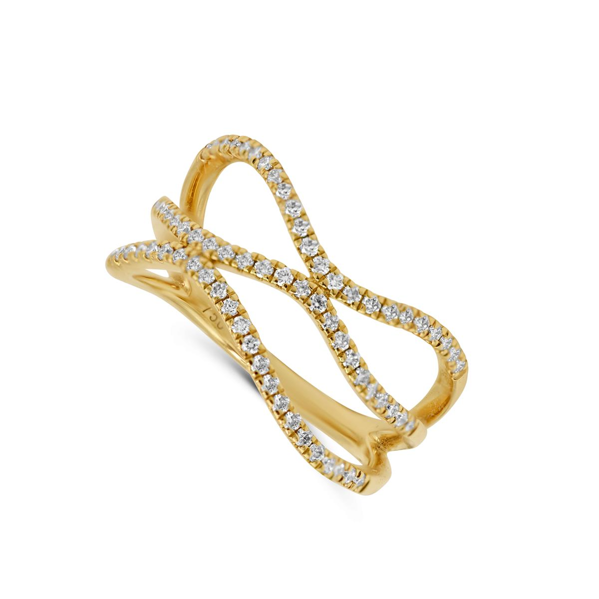 Elegante geelgouden ring met briljanten 0.34ct