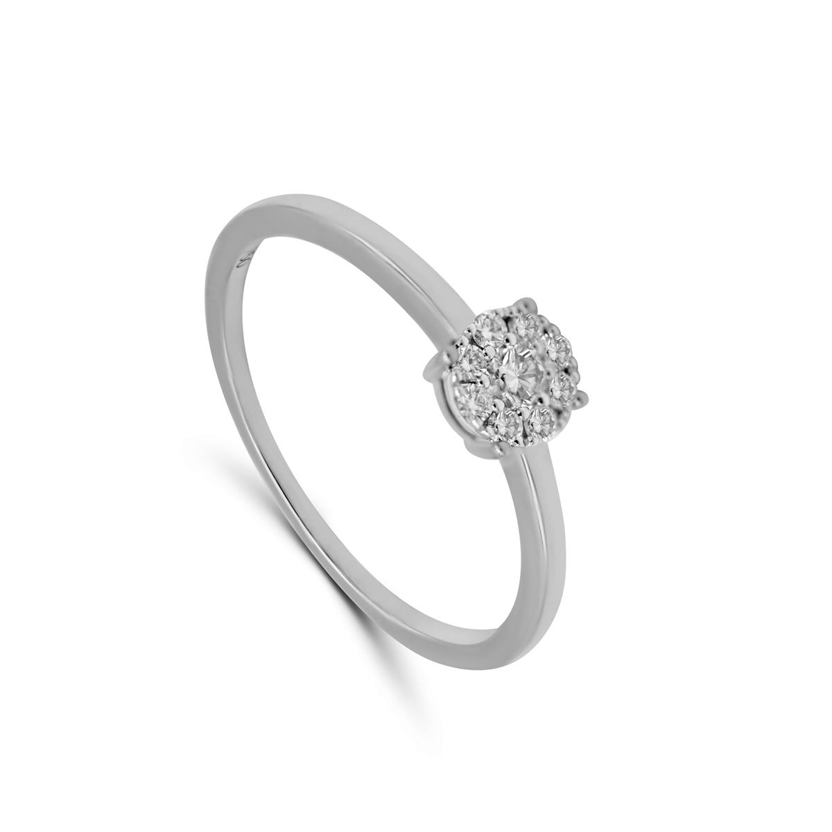 Elegante witgouden ring met briljanten 0.16ct