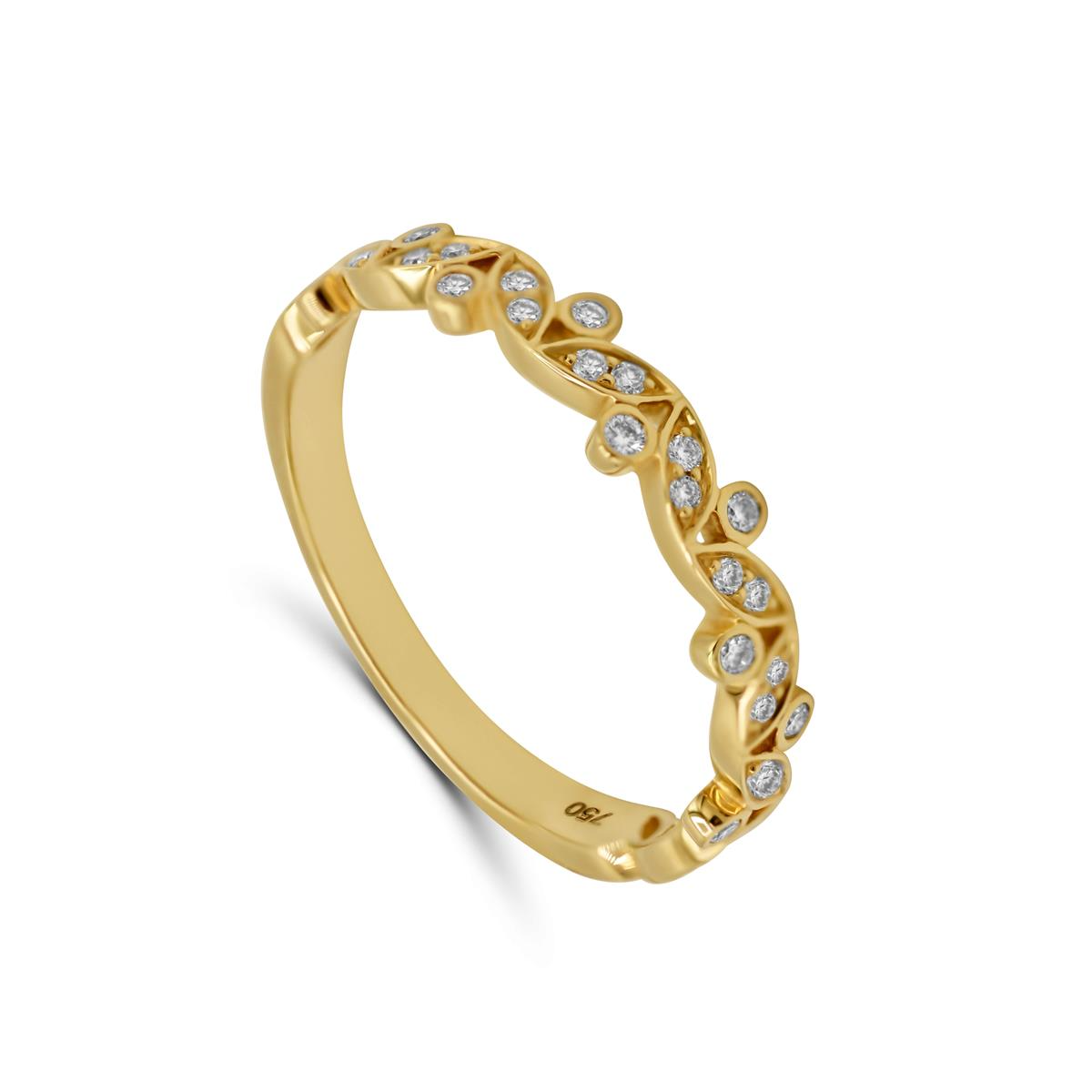 Geelgouden ring met diamanten