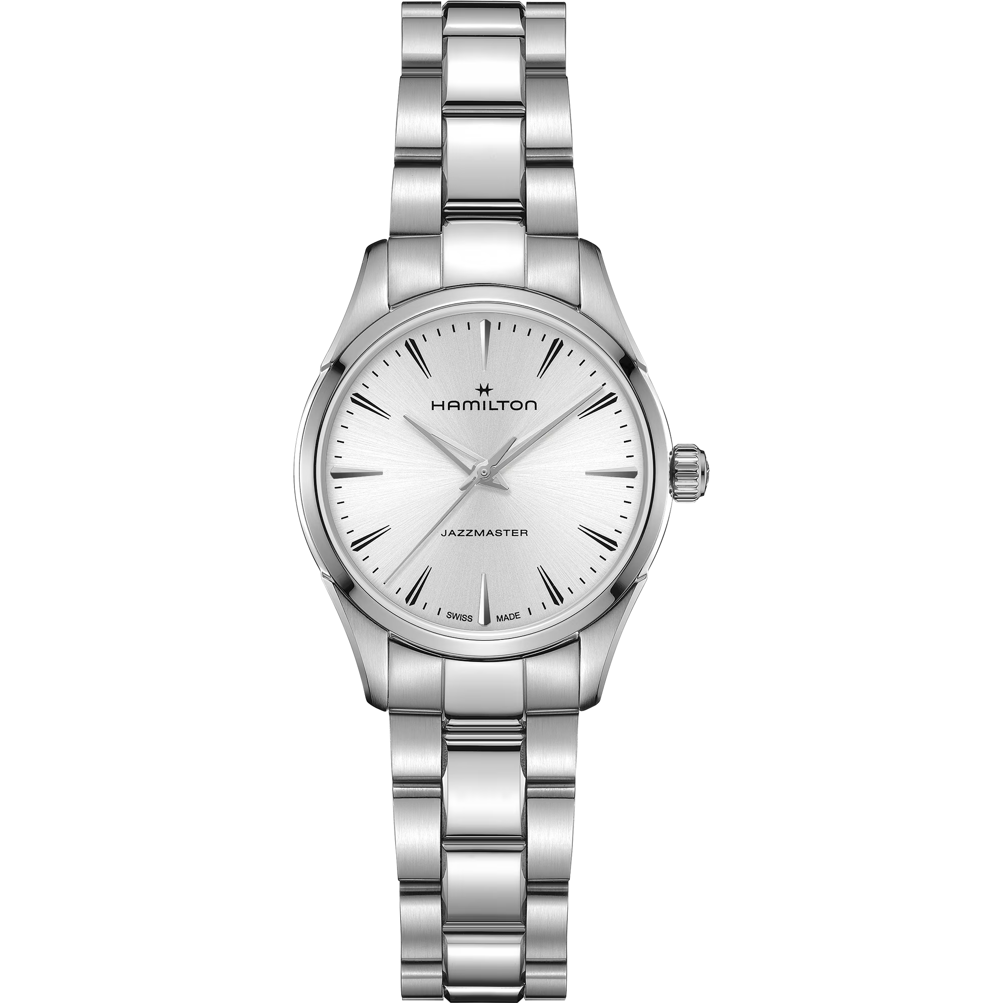 Hamilton Jazzmaster Quartz H32301181 is een elegante horloge met Zwitsers quartz uurwerk en een analoge display. Het heeft een zilverkleurige roestvrijstalen kast en band, saffierglas, en een waterbestendigheid van 5 ATM. Ideaal voor formele en zakelijke gelegenheden. 