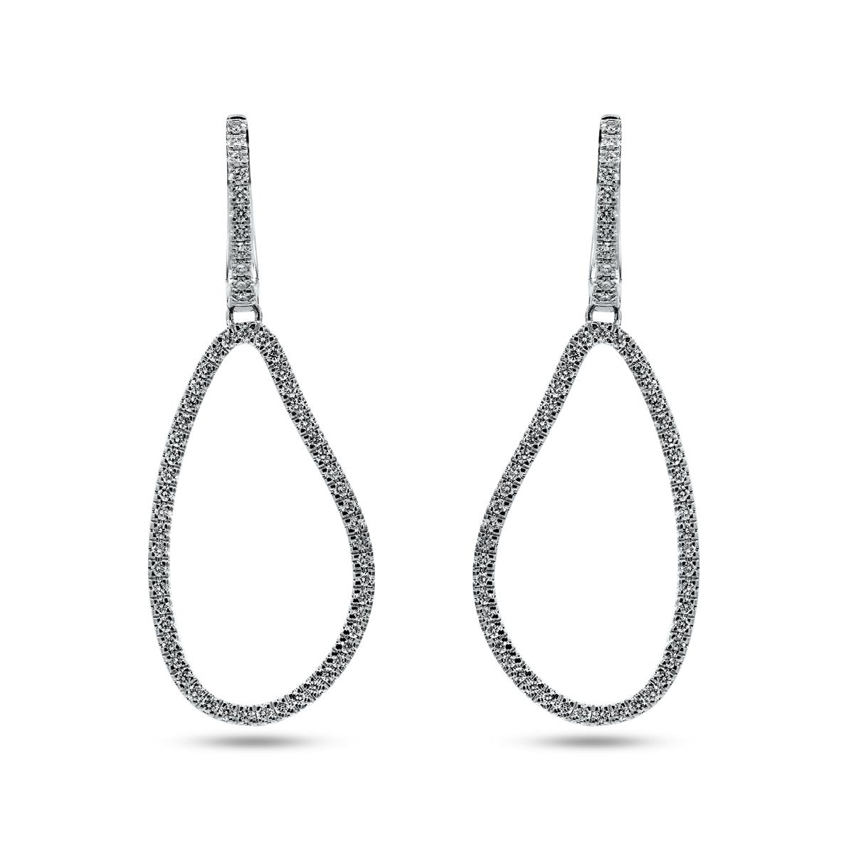 Stijlvolle witgouden oorhangers met briljanten 0.57ct