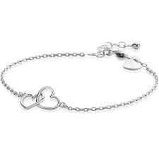 ZINZI zilveren armband met 2 verbonden hartjes 16,5-19,5cm ZIA2513
