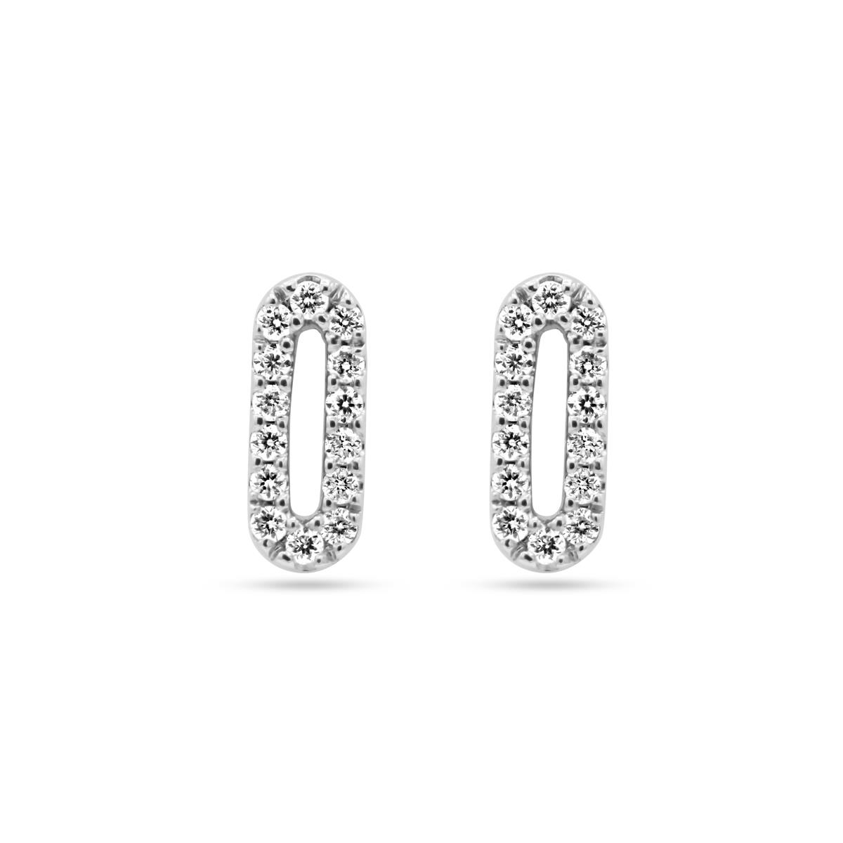 Witgouden oorstekers 18Kt met diamant 0.10ct