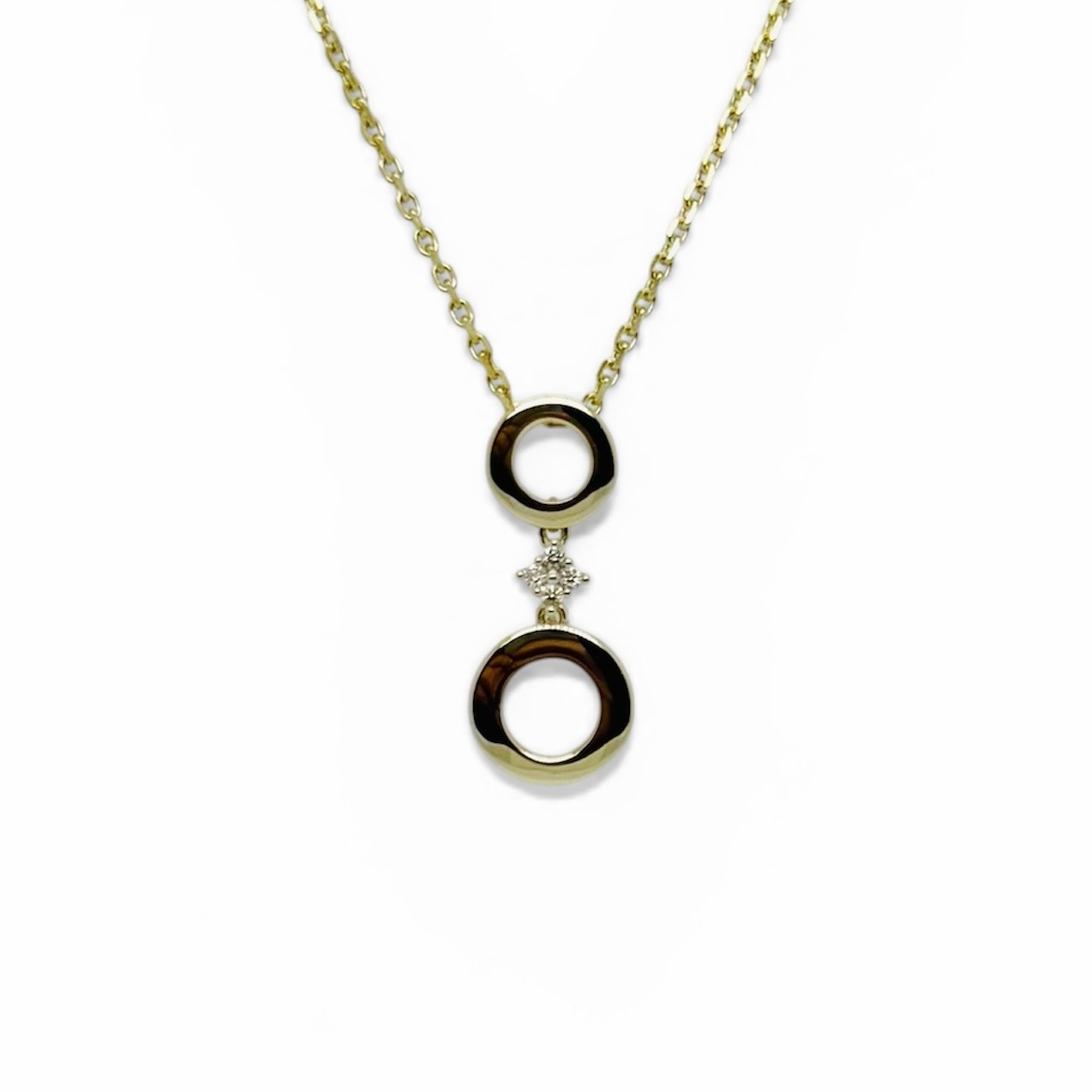 14krt gouden hanger met diamant