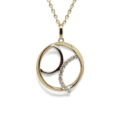 14krt gouden hanger met diamant