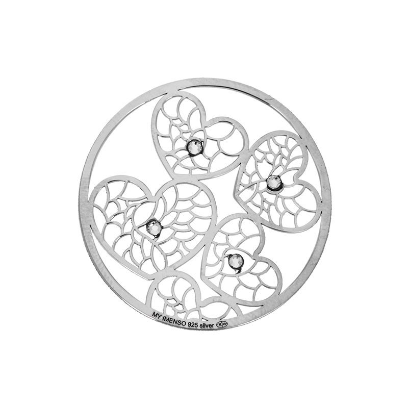 Zilveren hartjes met zirkonia 