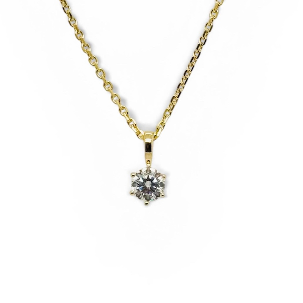 14krt gouden hanger met zirkonia