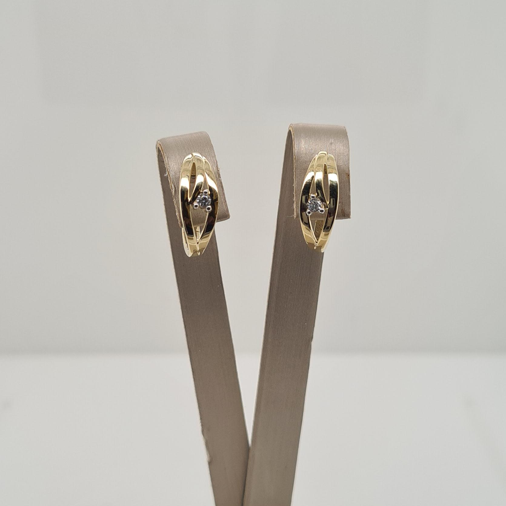 14krt gouden oorsieraden met zirkonia