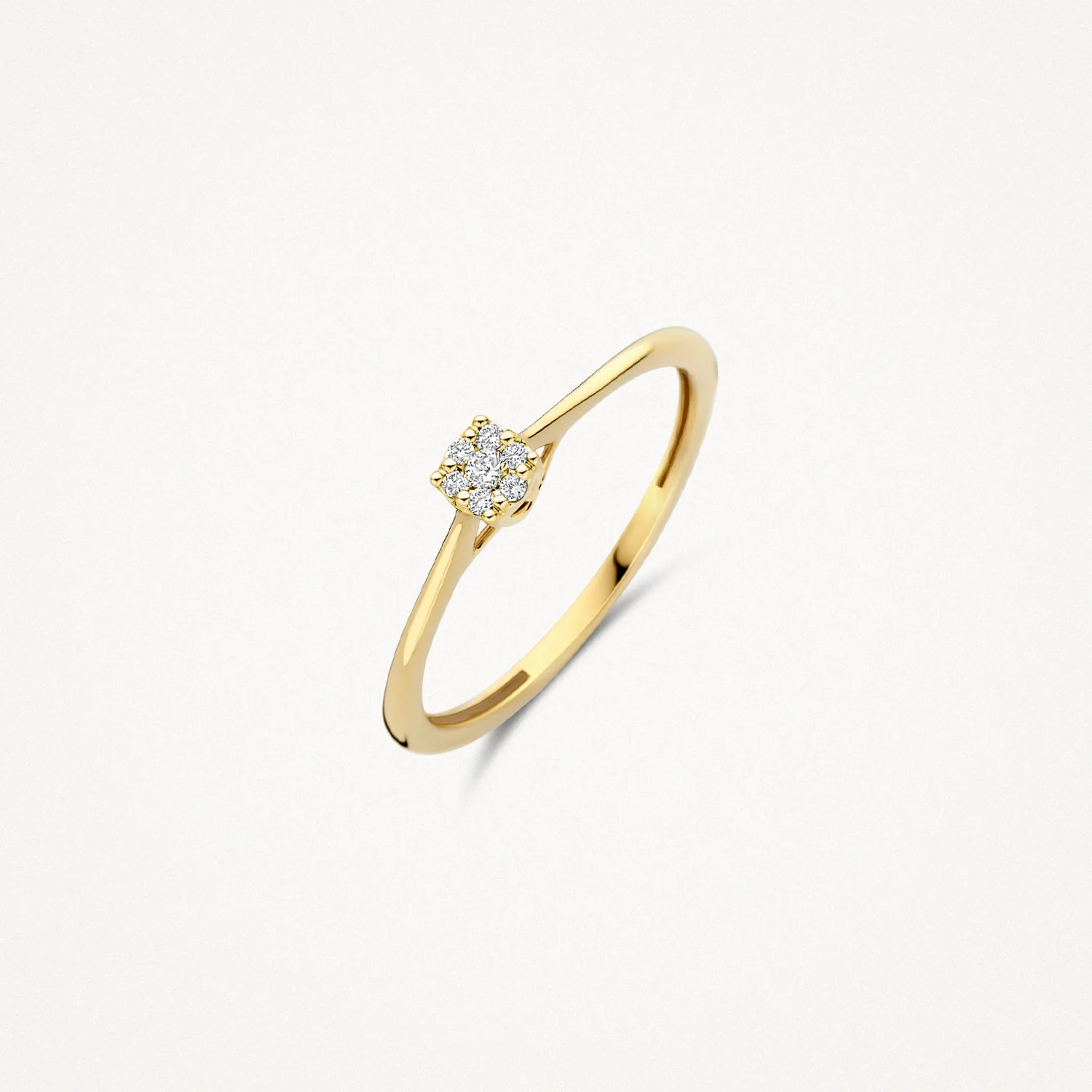 Blush diamonds rozetring geelgoud 0.10crt ,maat 54 | 1683YDI/54