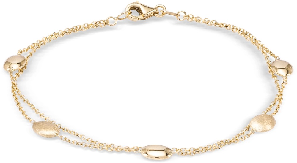 Monzario armband 14 krt geel dubbel.