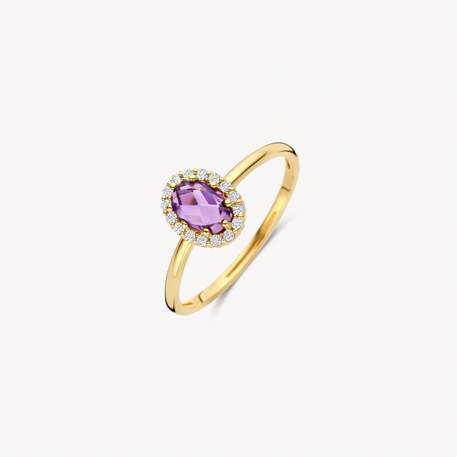 Blush geelgouden ring Topaas en zirkonia maat 54