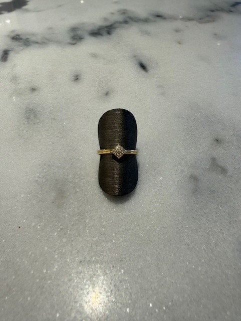 18krt.Geelgouden ring 0.07ct W/VVSi