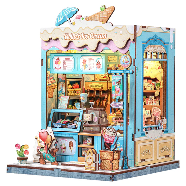 DIY Huisjes
Cutebee, 3D DIY huisje, Bella&rsquo;s Ice Cream, CWGC212, 16,0&times;15,8&times;20,6cm
Breng een vleugje zoetigheid en vrolijkheid in je boekenkast met de Cutebee 3D DIY Huisje &ndash; Bella&rsquo;s Ice Cream (CWGC212). Deze charmante miniatuur brengt een ijssalon tot leven, vol kleurrijke details en een uitnodigende, knusse sfeer die iedereen doet glimlachen.

Met zorgvuldig uitgesneden houten onderdelen, fijne accessoires en LED-verlichting bouw je stap voor stap een vrolijke sc&egrave;ne. Van de ijscoupes en toppings tot de kleine winkelinrichting &mdash; elk detail maakt het geheel speels en onweerstaanbaar.

Bella&rsquo;s Ice Cream is meer dan een knutselproject; het is een ervaring vol plezier en creativiteit. Terwijl je bouwt, ontstaat een uniek decoratiestuk dat direct opvalt op je plank of tussen je boeken. Het zachte licht accentueert de levendige kleuren en geeft het huisje een warme uitstraling.

De schattige ijsverkoper, hier een ijsje om je sombere dag op te vrolijken. E&eacute;n bolletje zoetigheid, twee bolletjes vrolijkheid. Of een vleugje je kindertijd.
Proef in dit dromerige ijsje het luchtige geluk dat je weer laat stralen


