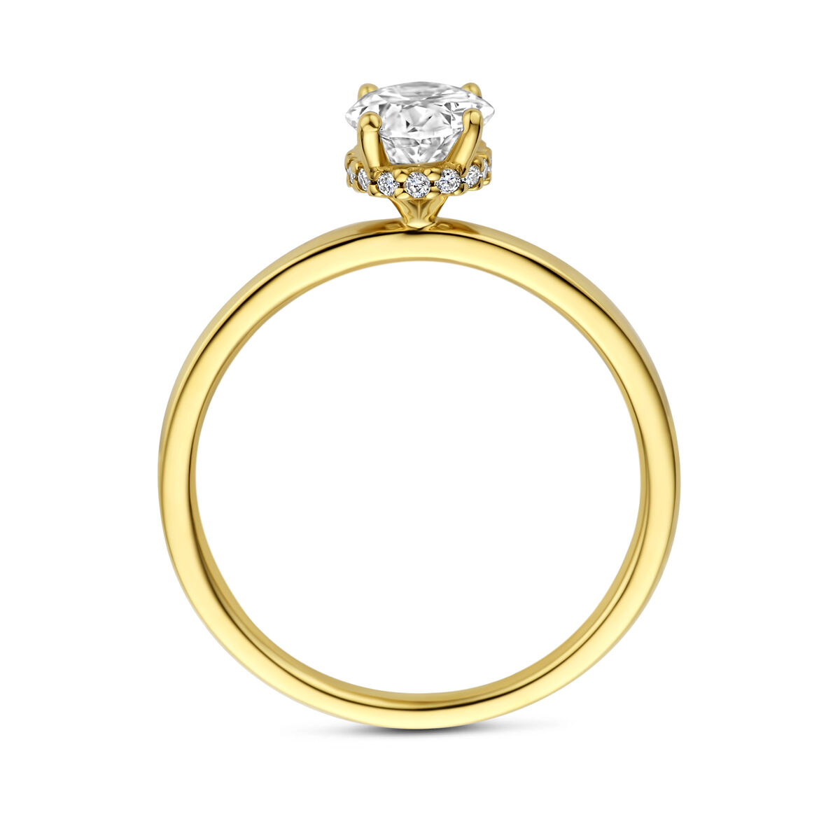 14krt ring lab grown diamant 1.07ct ovaal