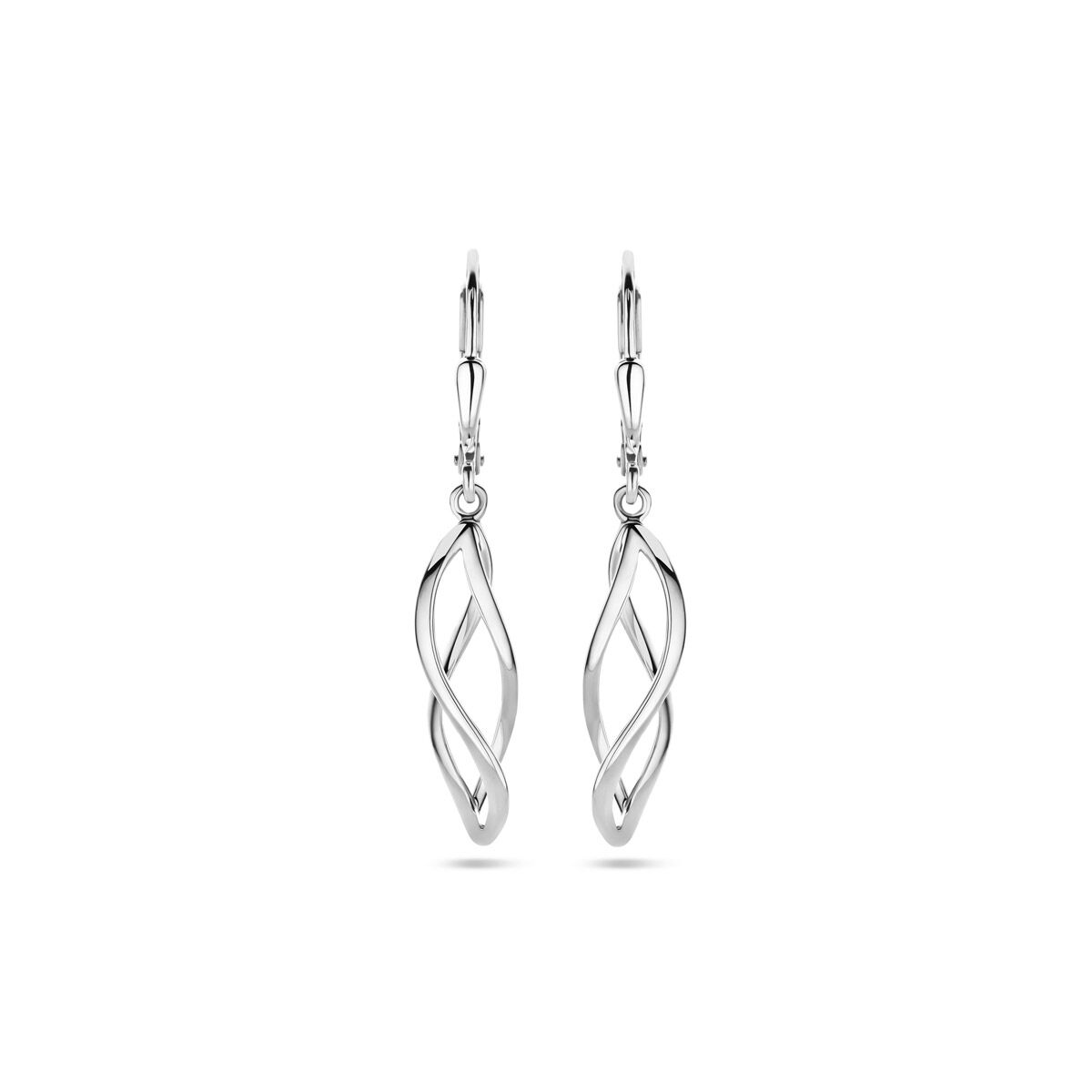 Zilveren oorhangers "wokkel" 