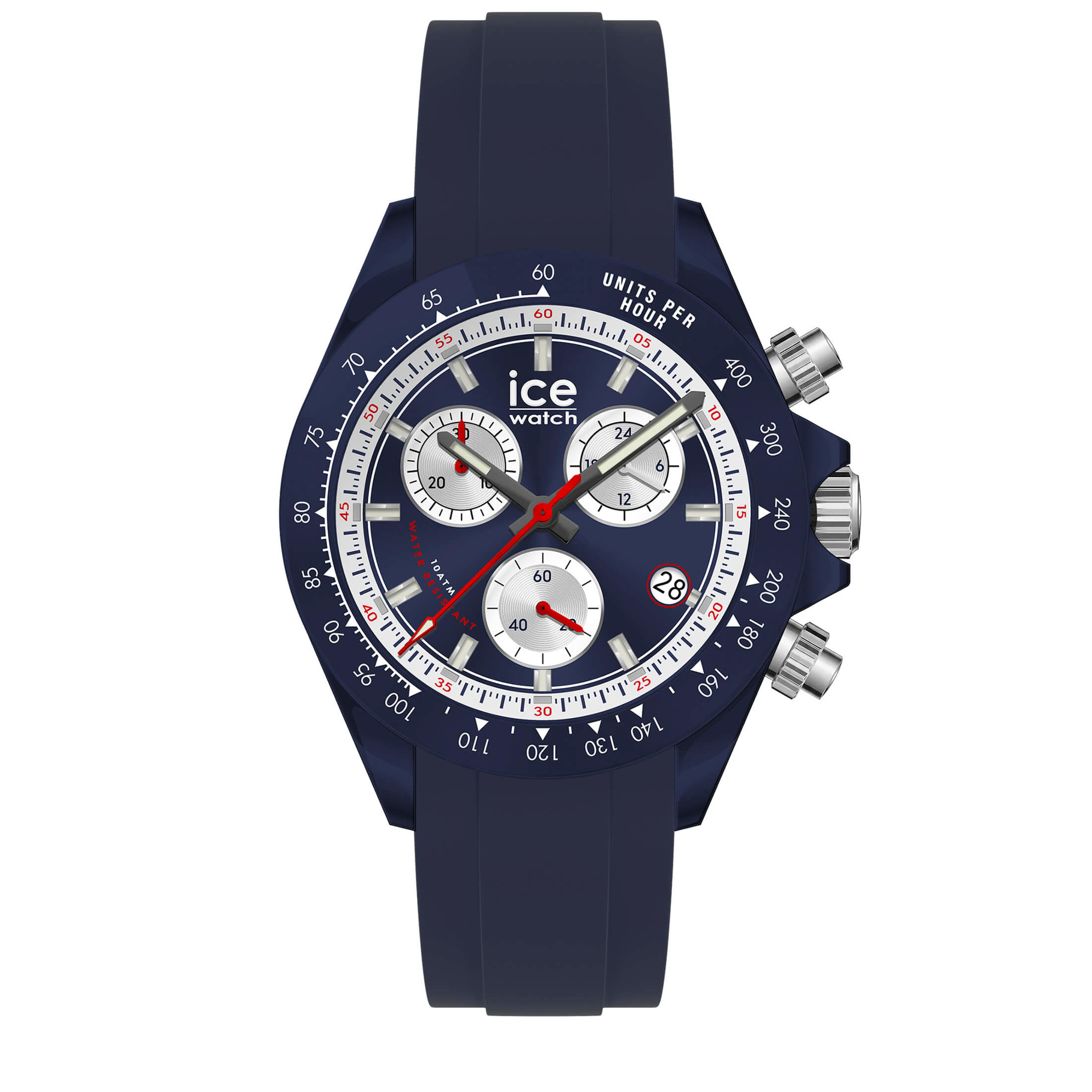 De BEWATCH - Blue white 41mm CH, modelnummer 025630, is een stijlvolle polshorloge met een blauw ronde kunststof-siliconen kast en mineraalglas. Het heeft een chronograaf multifunctioneel uurwerk, quartz beweging en is waterdicht tot 10 ATM. Het best gedragen bij casual of sportieve outfits. Nikkelvrij met een blauwe siliconen band, biedt het comfort en stijl.