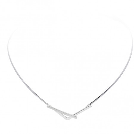 Zilveren choker met mat tussenstuk met lengte van 45cm.