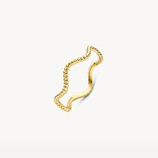 Blush geelgouden ring 14k, golvend, tors.