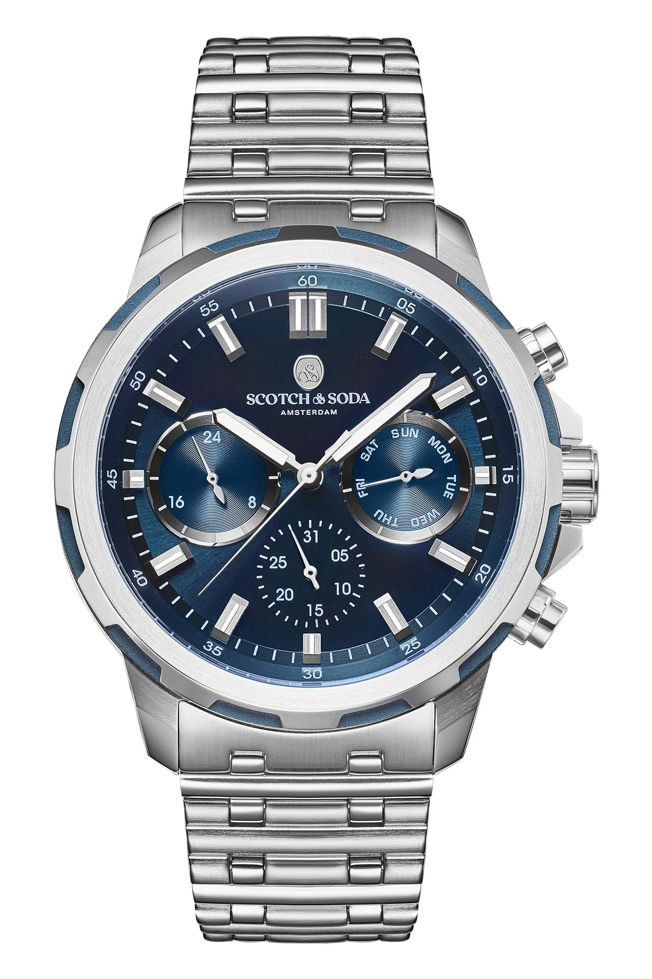 Scotch & Soda Heren Staal Blauw